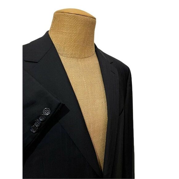 JOSEPH BACH Sartoriale Sports Coat Gray Blue Striped 100% Wool Size 44 L Long‎ - Picture 6 of 11